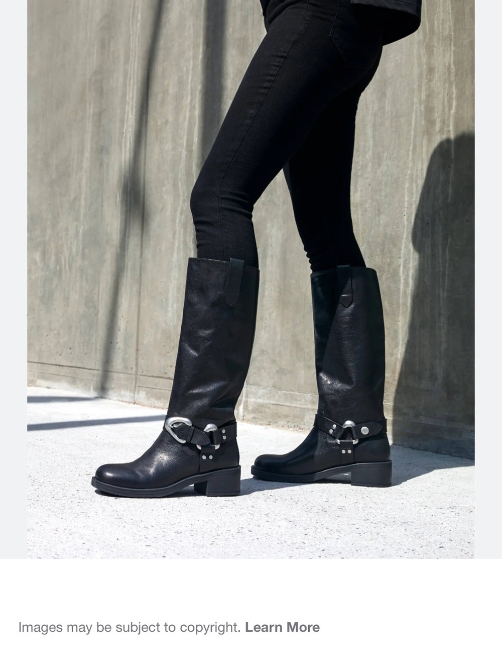 AEROSOLES Black Leather Mid-Calf Harness Boots